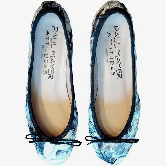 Paul Mayer “Attitudes" Ballet Flats, Size 7.5, Black & Silver * FIRM PRICE * - Picture 3 of 10